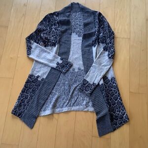 NWOT Cashmere Animal Print Cardigan
